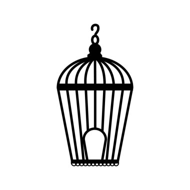 silhouette birdcage vector illustration isolated white background