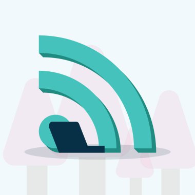 RSS blogger subscribe Feed flat concept vector illustration