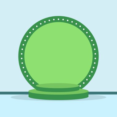 Green minimal award showcase stage vector illustration