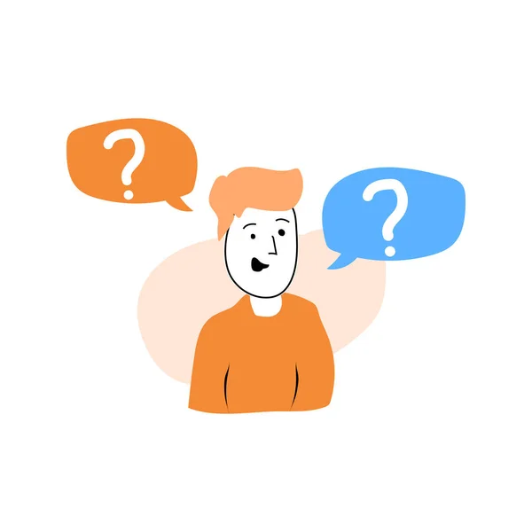 Male character thinking on solution problem vector illustration