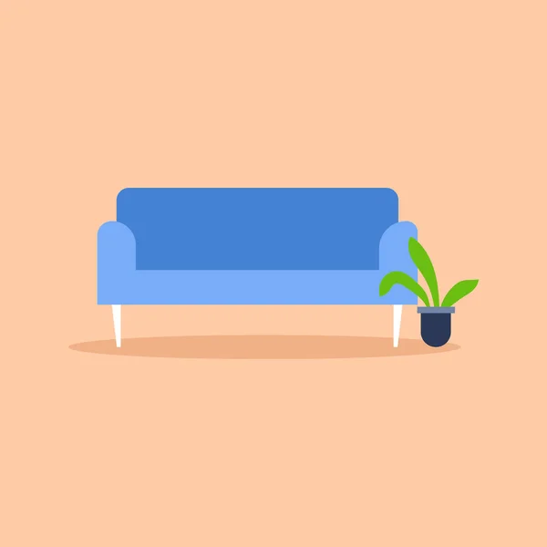 Hand draw home sitting furniture sofa vector illustration