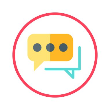 Colorful message chat speech bubble flat illustration
