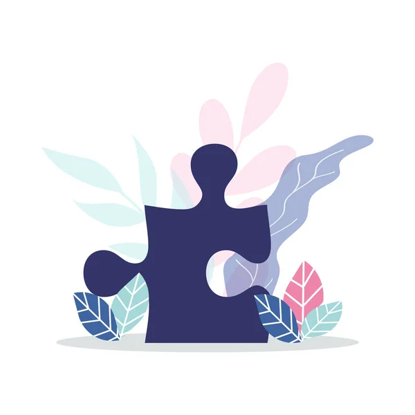 Puzzle flat concept vector illustration