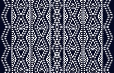 Geometrik etnik model. Arkaplan, baskı, sınır ambalajı, batik, kumaş, vektör illüstrasyonu için geleneksel oryantal Hint ikat tasarımı.