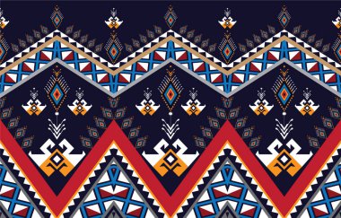 Arkaplan veya duvar kağıdı için soyut etnik geometrik desen tasarımı, soyut etnik geometrik desen, baskı, sınır, gelenek, etnik doğulu dikişsiz desen, illüstrasyon