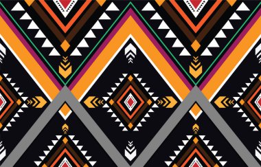 Geomatrik etnik oryantal örgü deseni geleneksel, soyut etnik geometrik desenli arkaplan tasarımı duvar kağıdı, Hindistan sınırı. Geleneksel yazdırma vektörü illüstrasyonu.