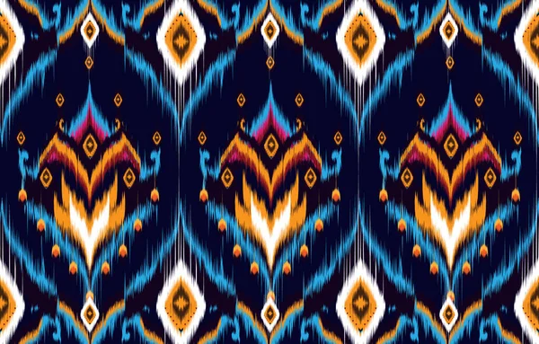 Індіанець Ікат Малює Безшовні Візерунки Текстилю Тканини Реферати Покровителем Молде — стоковий вектор
