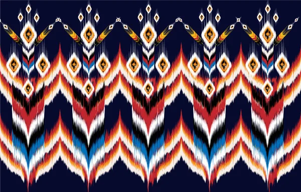 Ikat Индийский Бесшовный Дизайн Шаблона Ткани Текстиля Меценат Мольде Вектор — стоковый вектор