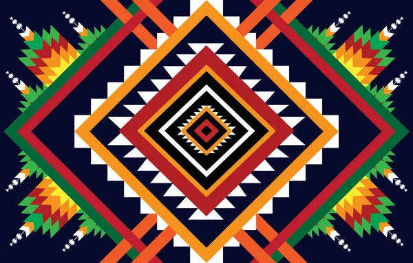 Племенной Векторный Орнамент Бесшовный Африканский Узор Этнический Ковёр Шевронами Ацтекский — стоковый вектор