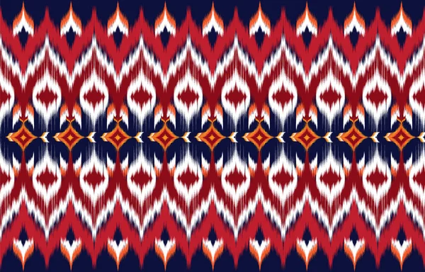 Ikat Geometrisches Folklore Ornament Ethnische Stammesvektortextur Nahtloses Streifenmuster Aztekischen Stil — Stockvektor