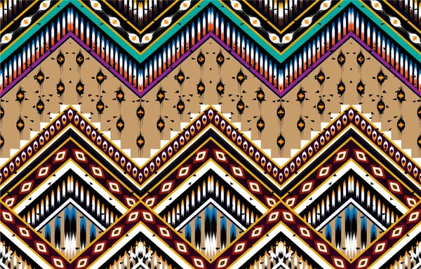 Adorno Folclórico Geométrico Ikat Textura Vectorial Étnica Tribal Patrón Rayas — Vector de stock