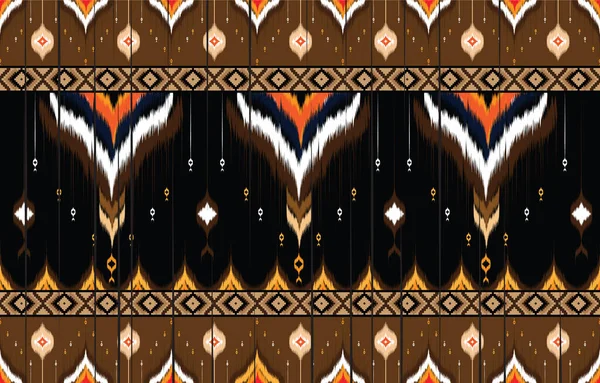 Adorno Folclórico Geométrico Ikat Textura Vectorial Étnica Tribal Patrón Rayas — Vector de stock