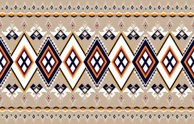 Etnik soyut desenli sanat. Kabilede kusursuz desen, halk nakışı ve Meksika tarzı. Aztek geometrik sanat süsü baskısı. Halı, duvar kağıdı, giysi, ambalaj, kumaş, kapak, tekstil tasarımı