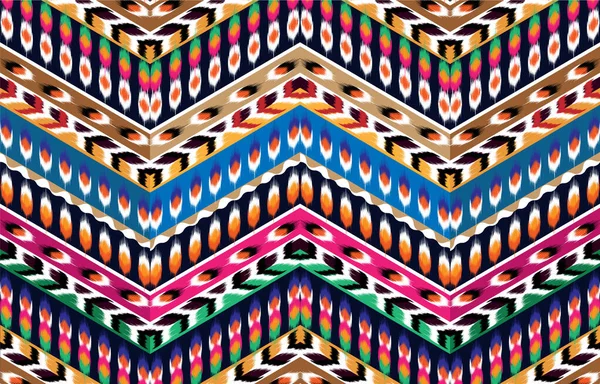 Ikat Arte Hermoso Abstracto Étnico Patrón Sin Costura Ikat Tribal — Vector de stock