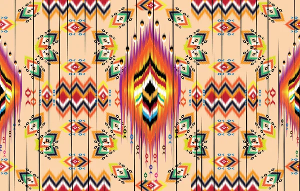 Ikat Ethnic Abstract Beautiful Art Ikat Seamless Pattern Tribal Folk — 스톡 벡터