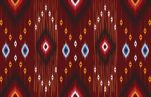 イカット族の抽象的な美しい芸術 民俗刺繍 メキシコスタイルでイカットシームレスパターン アステカ幾何学芸術装飾プリント カーペット カバーのためのデザイン — ストックベクタ
