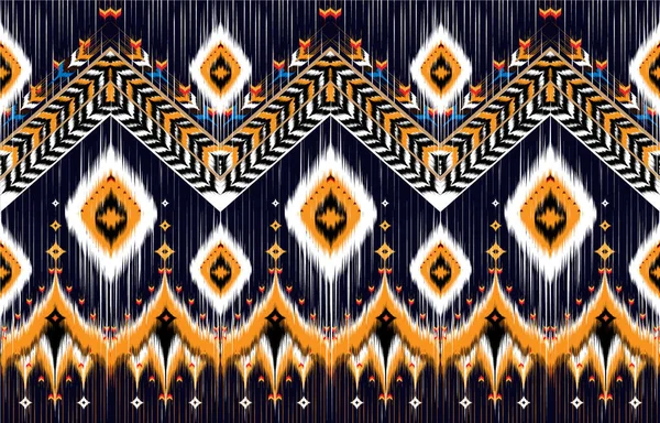 Ikat Arte Hermoso Abstracto Étnico Patrón Sin Costura Ikat Tribal — Vector de stock