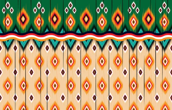 Ikat Etnikai Absztrakt Gyönyörű Művészet Ikat Zökkenőmentes Minta Törzsi Népi — Stock Vector