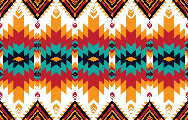 Этнический абстрактный рисунок. Бесшовный узор в племенной, народной вышивке и мексиканском стиле. Ацтекское геометрическое искусство: дизайн ковров, обоев, одежды, обертывания, обложки, текстиля