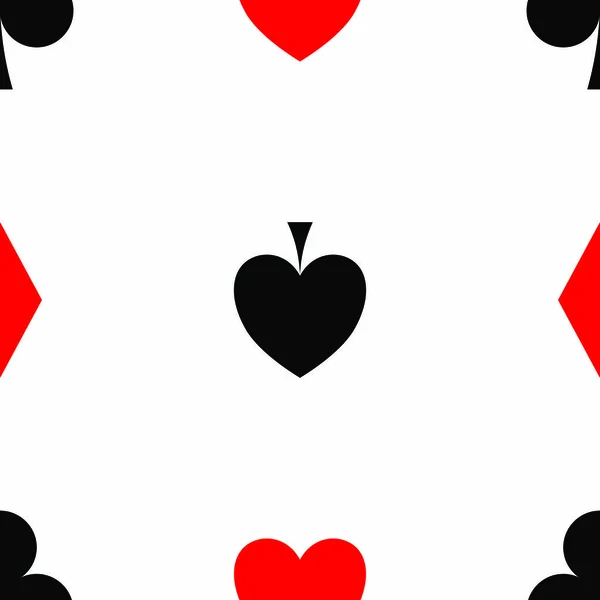 Modèle Sans Couture Poker Carte Sur Fond Blanc — Image vectorielle