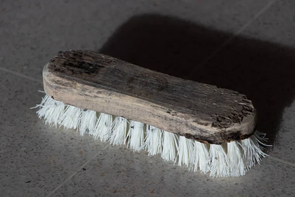 Old Laundry Brush Lay Floor Vintage — 图库照片