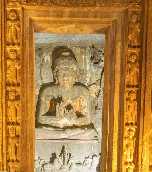 Statue Von Lord Buddha Ajanta Höhlen Des Jahrhunderts — Stockfoto