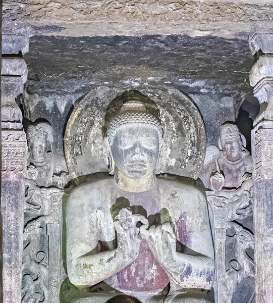 Estátua Buda Ajanta Cavernas Século Aurangabad — Fotografia de Stock