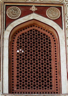 Delhi 'de bir Babür Mimarlık pencere ızgarası.