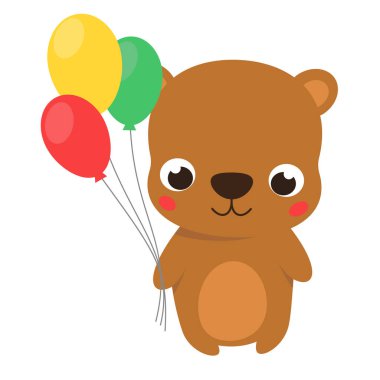 Sevimli hayvan. El çizimi karakterler. Vektör ayı