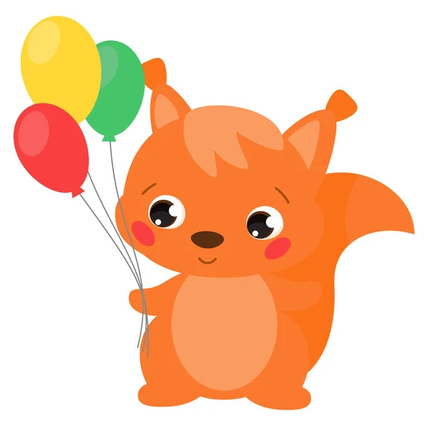 Sevimli hayvan. El çizimi karakterler Vektör sincap