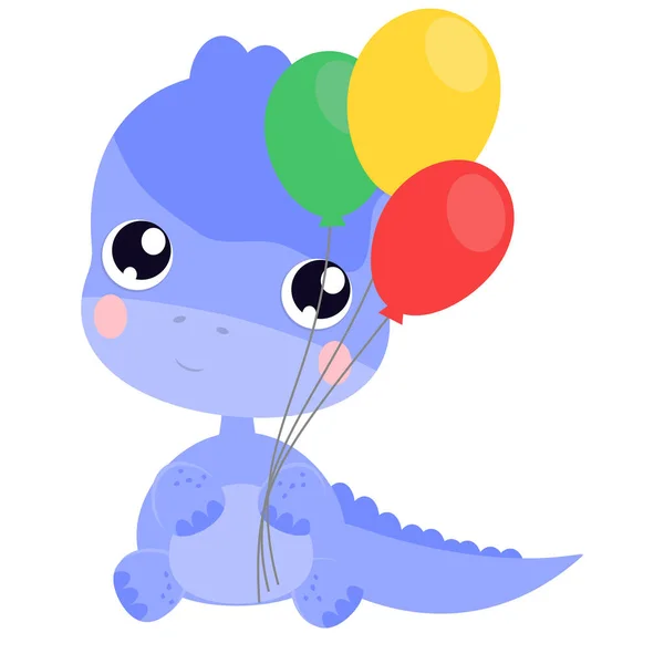 Sevimli hayvan. El çizimi karakterler Vektör dinozor