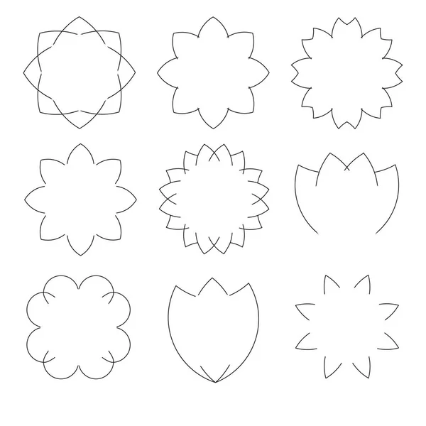 Çiçek sembolleri simgeleri kümesi resim vektörü