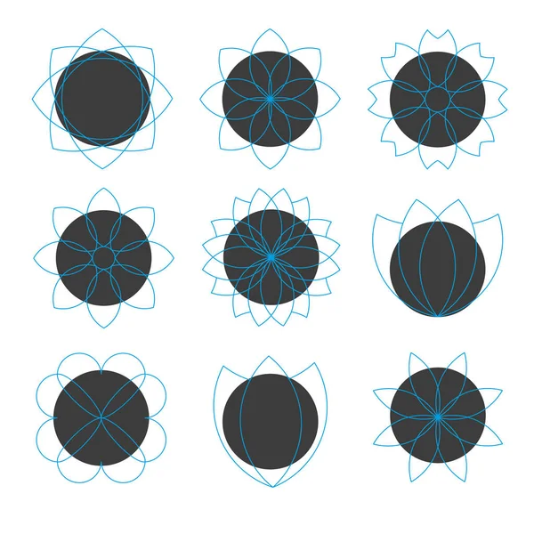 Çiçek sembolleri simgeleri kümesi resim vektörü