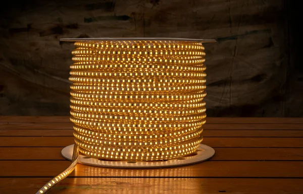 Led Rope Light Strip Closeup View Lightening Bulb — Fotografia de Stock