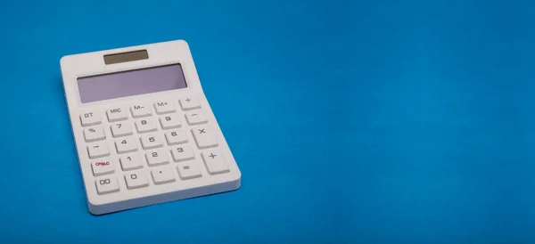 White Calculator Blue Banner Template — Stock fotografie