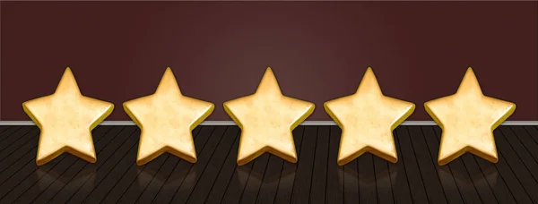 Five Golden Stars Dark Banner Showing Customer Service Concept — Foto Stock