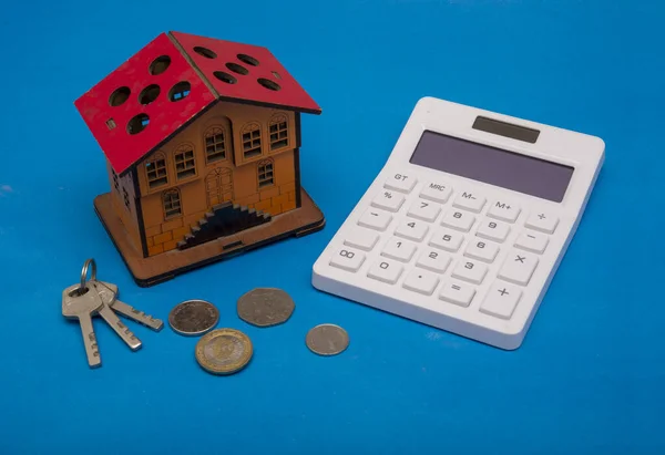 Planning Build Your Dream Home Concept Calculator Coins Stock Picture