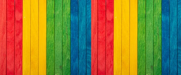 Regenboog Van Kleurrijke Houten Stok Maken Van Een Behang — Stockfoto