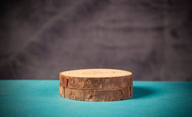 Wood Podium Isolated with copy for your product as mockup.