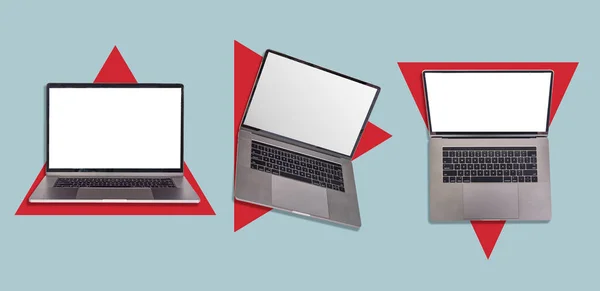 Different Views Laptop Screens Copy Space Your Design — Fotografia de Stock
