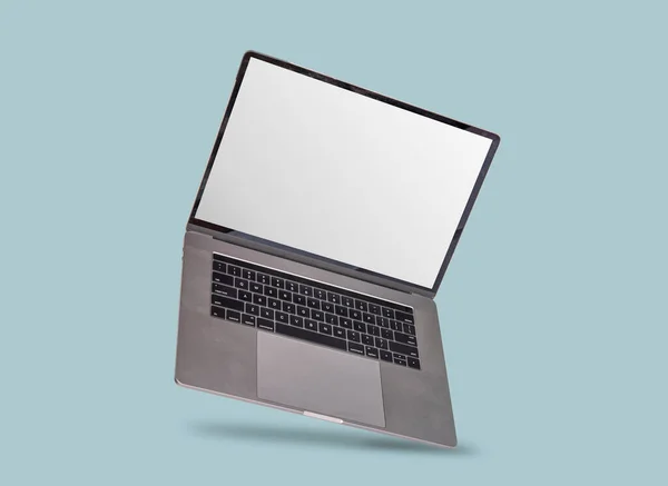 Empty Laptop Mockup Your Copy Space Isolated Light Background — Fotografia de Stock