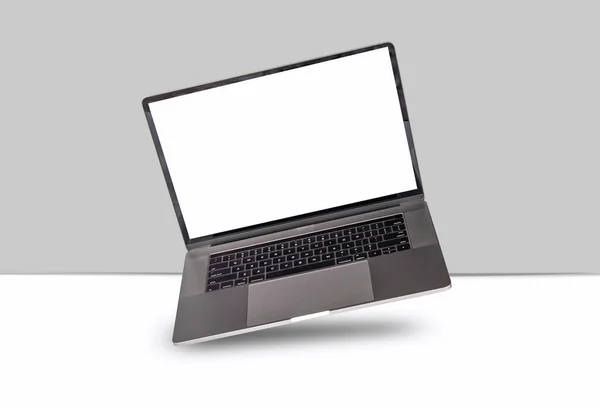 Laptop White Screen Your Mockup White Background — Stockfoto