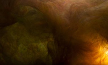 Turuncu mürekkepli derin uzay temalı soyut sanat arkaplanı.