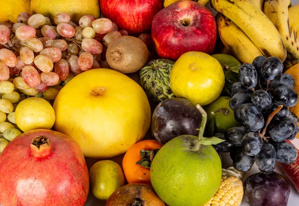 Closeup Fresh Healthy Fruits Wallpaper Design Health Lifestyle Concept — Stock Photo, Image
