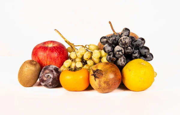 Varietà Frutti Isolati Fondo Bianco Dieta Sana Concetto Banner — Foto Stock