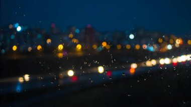 Bulanık şehir ışıkları, bokeh arkaplan