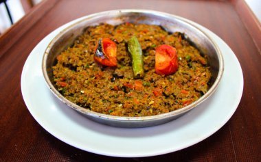 Lezzetli Asya yemeklerinin yakın görüntüsü