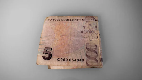 Turecká Lira Bankovka Turecká Měna Turecké Peníze Devalvace Tureckých Peněz — Stock fotografie