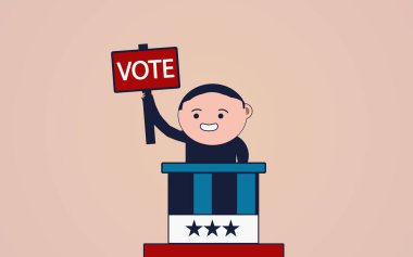 ABD 'nin metin ve bayrağıyla seçim günü posteri