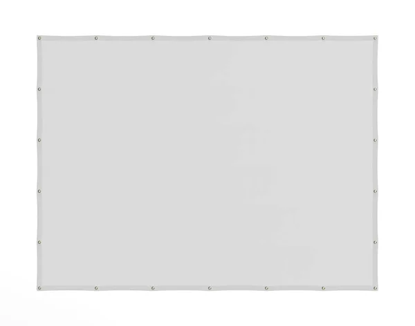 Eyelets & Grommets ile PVC Banner modelleme ve resimleme için beyaz bir arkaplan üzerinde izole. 3B Hazırlandı